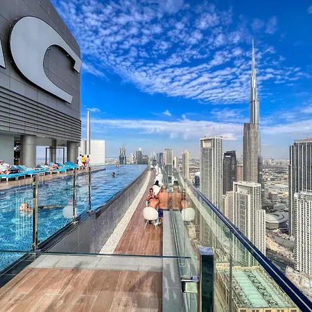 Dubai Scenic Infinity Pool With Burj Khalifa Views Apartment Exterior photo