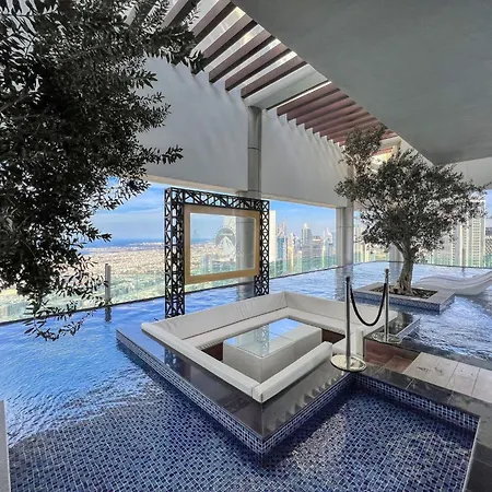 Dubai Scenic Infinity Pool With Burj Khalifa Views Apartment Exterior photo