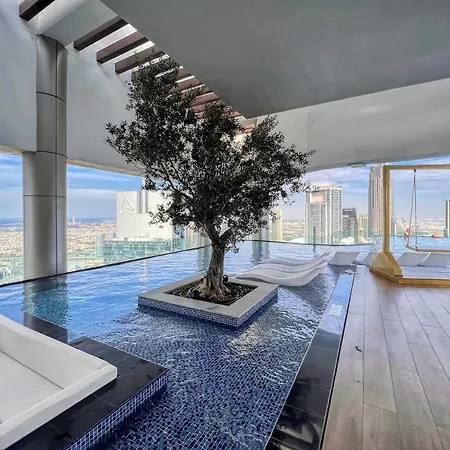 Dubai Scenic Infinity Pool With Burj Khalifa Views Apartment Exterior photo