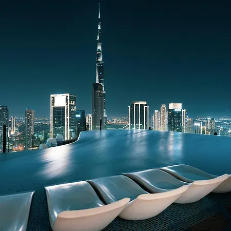 Dubai Scenic Infinity Pool With Burj Khalifa Views Apartment Exterior photo