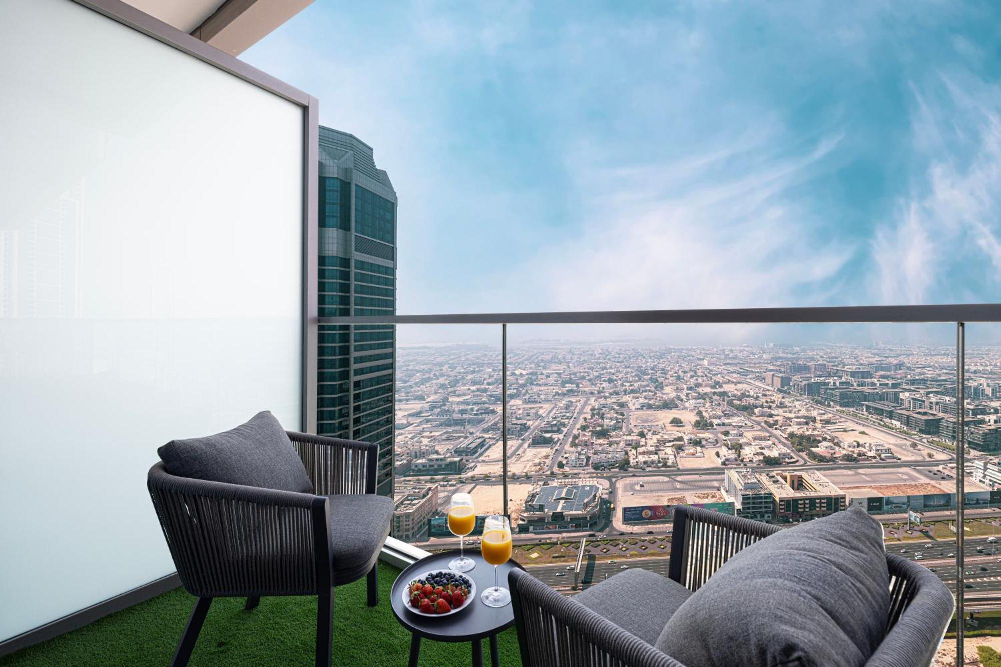Scenic Infinity Pool With Burj Khalifa Views